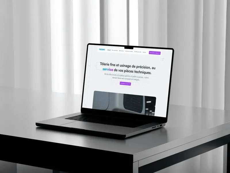 Atelier Précision, site web et design system industriel